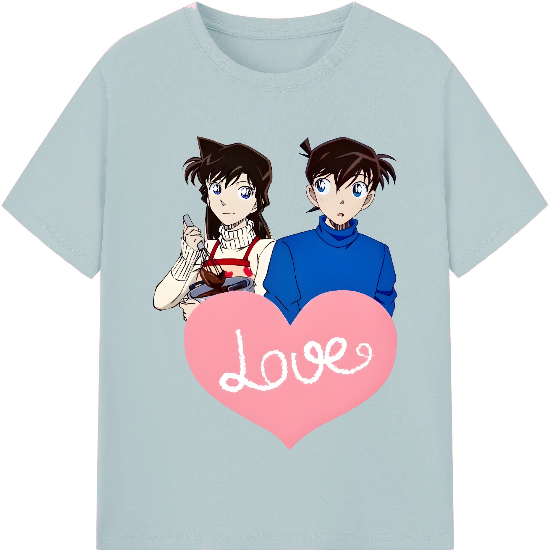 （画像用） 名探偵コナン 毛利 蘭 もうり らん、モーリ ラン Detective Conan Rachel Moore 綿100％半袖Tシャツ（フロントプリント）